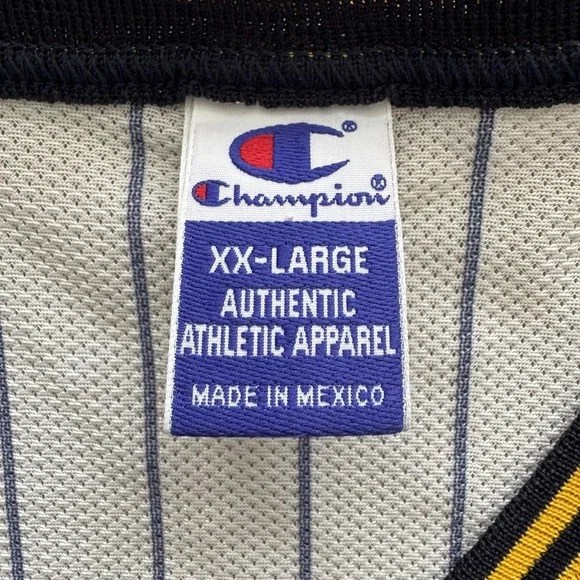 Vintage Champion Indiana Pacers Jersey Mens 2XL (52) White Stripe Basketball